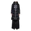 Black A-line Long Parka Coat