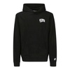 Black Hooded Cotton Sweatshirt with Logo