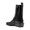 Black Square Toe Mid Heel Boots