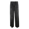 Wide Leg Cotton Jeans with Zip Closure