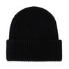 Black Wool Blend Beanie Hat