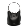 Black Leather Bucket Bag Ring Detailing