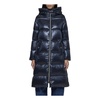 Navy Blue Quilted Parka Coat