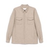 Beige Wool Blend Coat Mélange Effect