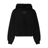 Black Cotton Rubberised Logo Hoodie