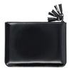 Black Leather Tassel Zip-Around Handbag