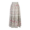 Embroidered cotton midi skirt