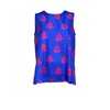 Silk tank top blue red pattern