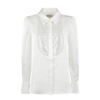 Satin Embellished Bib Blouse