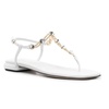 White Leather Sandals with Strass