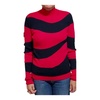 High-neck Wave Stripe Sweater Navy Fuchsia