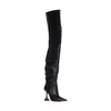 Black Ruched Boots with Pointed Toe