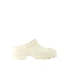 White Leather Traktori Slides