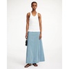 Shiny A-Line Maxi Skirt Cool Water