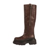 Dark Brown Leather Knee-High Boots