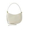 Cream Leather Medium Hobo Bag