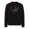 Black Double Jersey Sweatshirt with Graffiti Logo Print