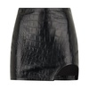 Black Leather Skirt with Side Slit