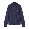 Navy Blue Full Zip Cotton Sweater