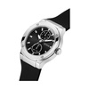 Multifunction Jet Black Silver Watch