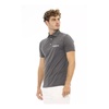 Gray Embroidered Logo Polo Shirt