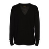 Black Merino Sweater Button Sleeve