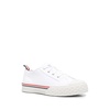 White Stripe-Trim Lace-Up Sneakers