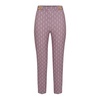 High-waisted Cigarette Trousers with All-Over Logo Print