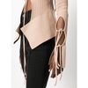 Ribbed Nude Sweater with Cut-Outs and Coordinated Ties