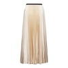 Flared Beige Skirt with Elastic Waistband