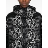 Black Padded Coat with Floral Embroidery