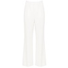 Chic Wide Trousers in White & Green