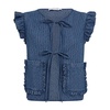 Denim Vest with Flounce Details