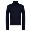 Blue Sweater High Neck Wool Cashmere