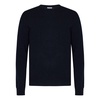 Blue Cashmere Sweater Ribbed Crewneck