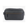 Black High Leather Washbag for Men