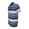 Cotton Polo with Logo, Blue Stripe