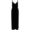 Black Velvet Maxi Dress with V-Neck