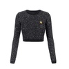 Black Sequin Thread Cropped Sweater