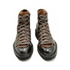 Brown leather lace-up combat boot