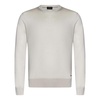 Ribbed crew neck cashmere sweater ivory