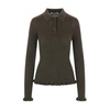 Olive Green Wool Sweater Polo Style