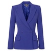 Blue Double-Breasted Crêpe Jacket with Flap Pockets