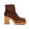 Brown Suede Ankle Boot with Zipper