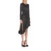 Black Crêpe Dress with Asymmetric Hem