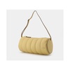 Padded Cylinder Bag in Cream Leather