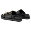 Black Slip-On Sandals with Rubber Sole