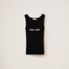 logo-knit ribbed tank top