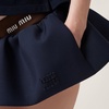 logo-appliqué wool miniskirt