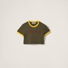 logo-embroidered cropped T-shirt